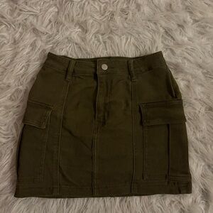 Windsor Dark Green Mini Skirt with Pockets